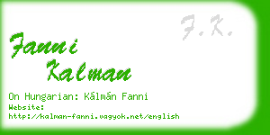 fanni kalman business card